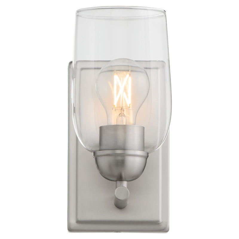 Quorum 5112-1-65 One Light Wall Mount, Satin Nickel