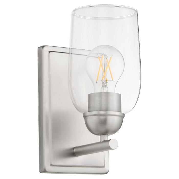 Quorum 5112-1-65 One Light Wall Mount, Satin Nickel