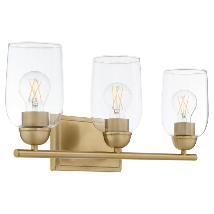 Quorum 5112-3-80 Three Light Vanity, Aged Brass