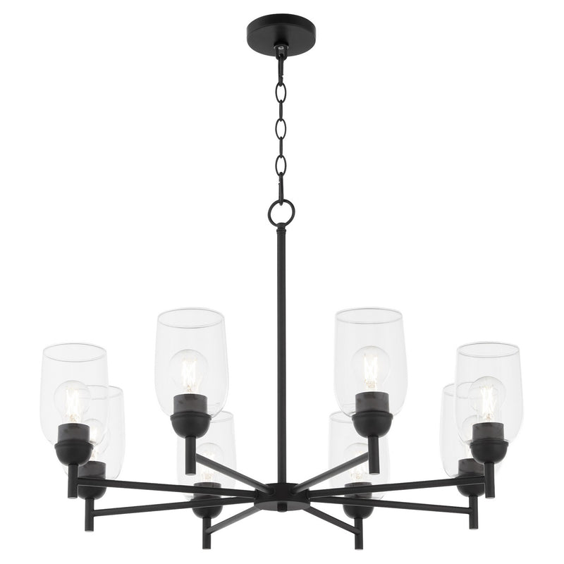 Quorum 6112-8-59 Eight Light Chandelier, Matte Black