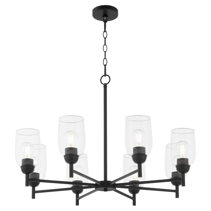 Quorum 6112-8-59 Eight Light Chandelier, Matte Black