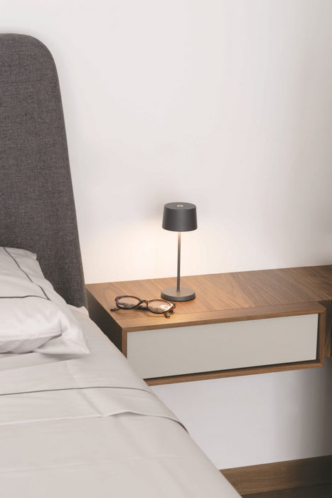 Zafferano LD1840N3 LED Table Lamp, Dark Grey