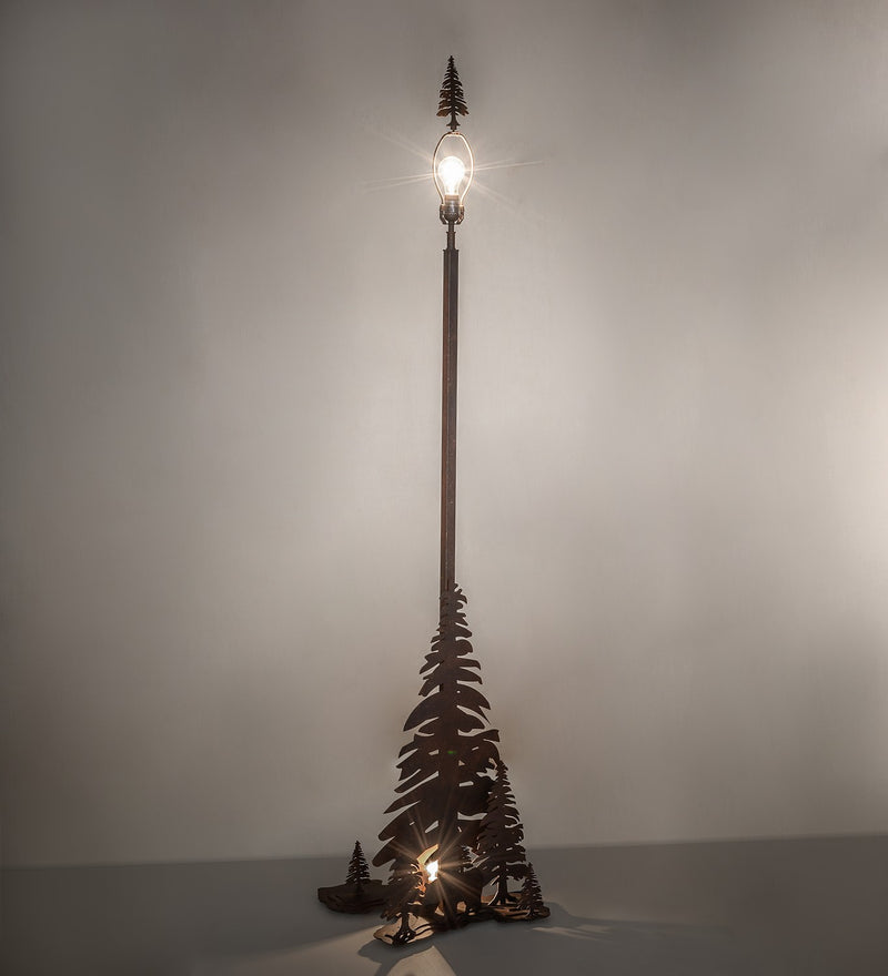 Meyda Tiffany 244684 Two Light Floor Base, Hand Painted Rust