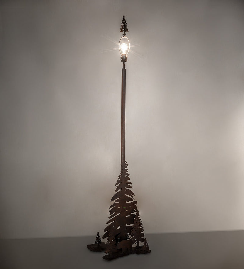 Meyda Tiffany 244684 Two Light Floor Base, Hand Painted Rust