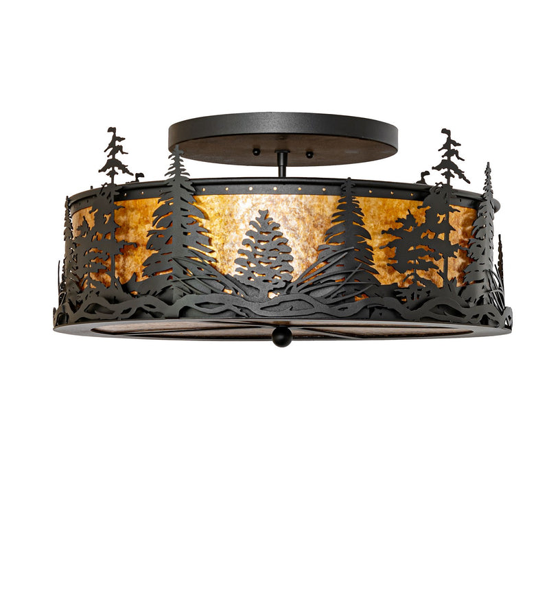 Meyda Tiffany 270091 Four Light Semi-Flushmount, Textured Black