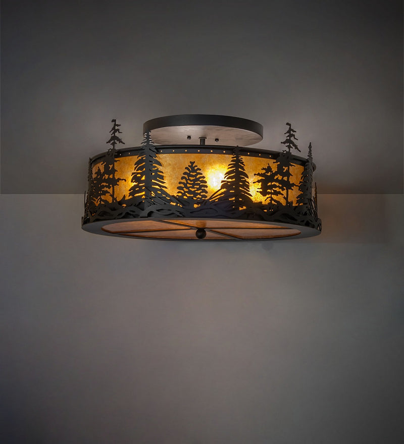 Meyda Tiffany 270091 Four Light Semi-Flushmount, Textured Black