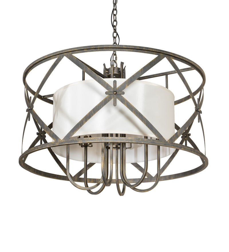 Meyda Tiffany 272439 Six Light Pendant, Antique Brass