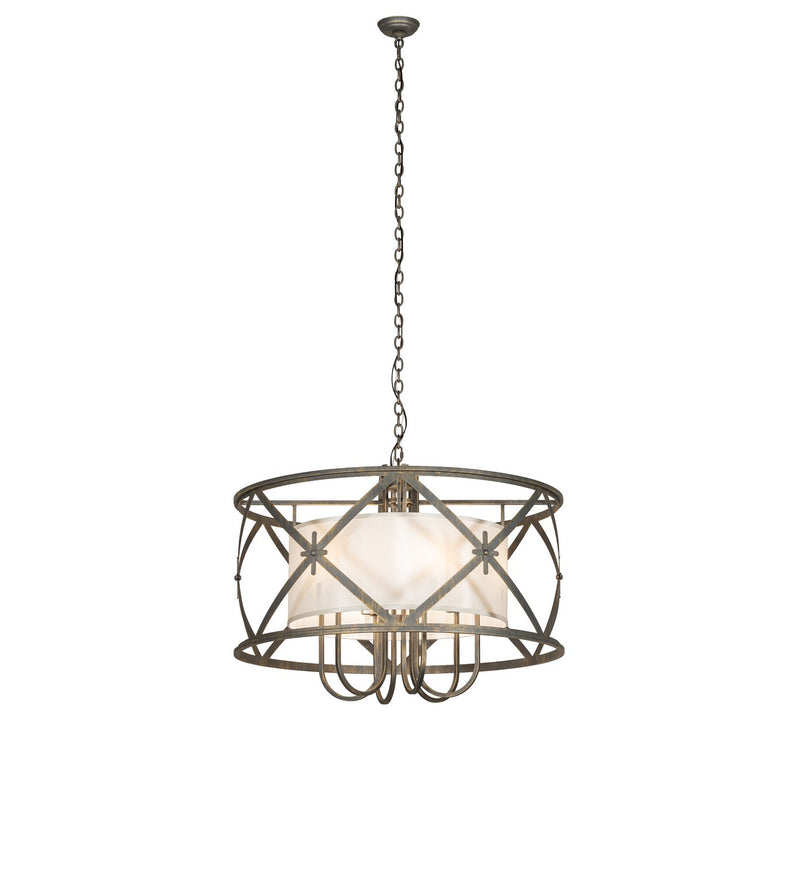 Meyda Tiffany 272439 Six Light Pendant, Antique Brass