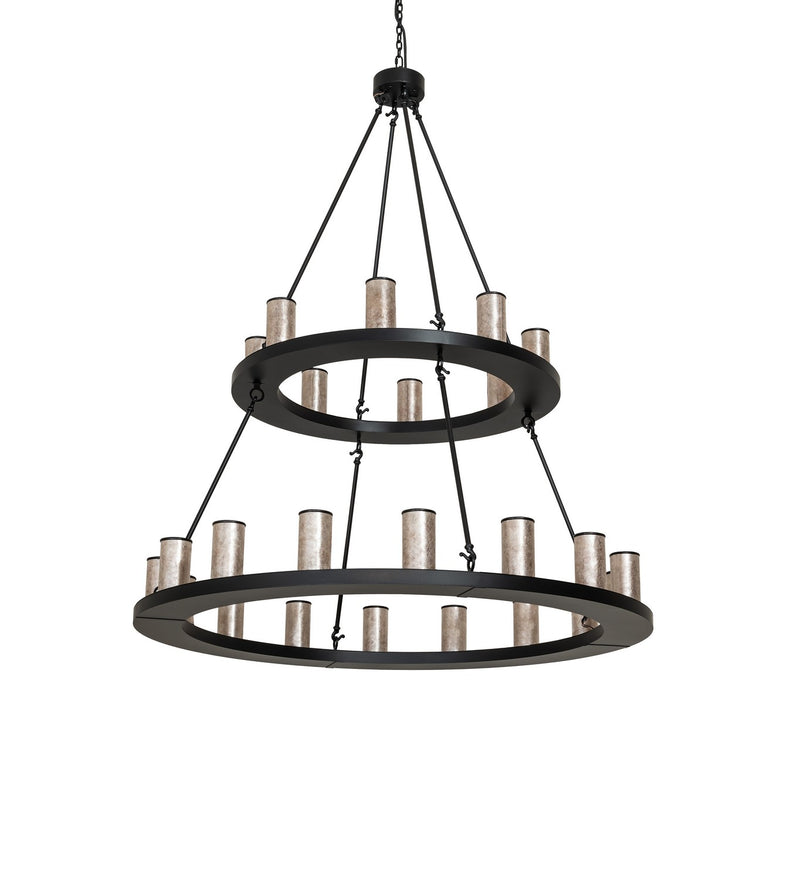 Meyda Tiffany 272481 24 Light Chandelier, Black Satin Wrought Iron