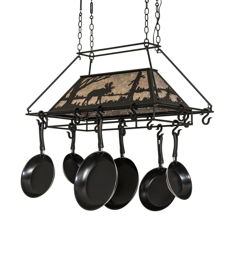 Meyda Tiffany 273340 Three Light Pot Rack, Textured Black