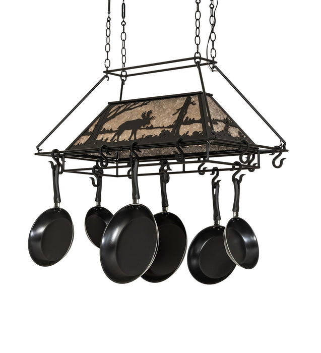Meyda Tiffany 273340 Three Light Pot Rack, Textured Black