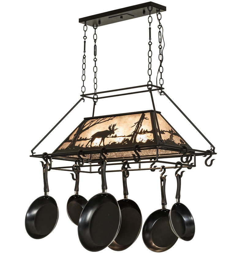 Meyda Tiffany 273340 Three Light Pot Rack, Textured Black