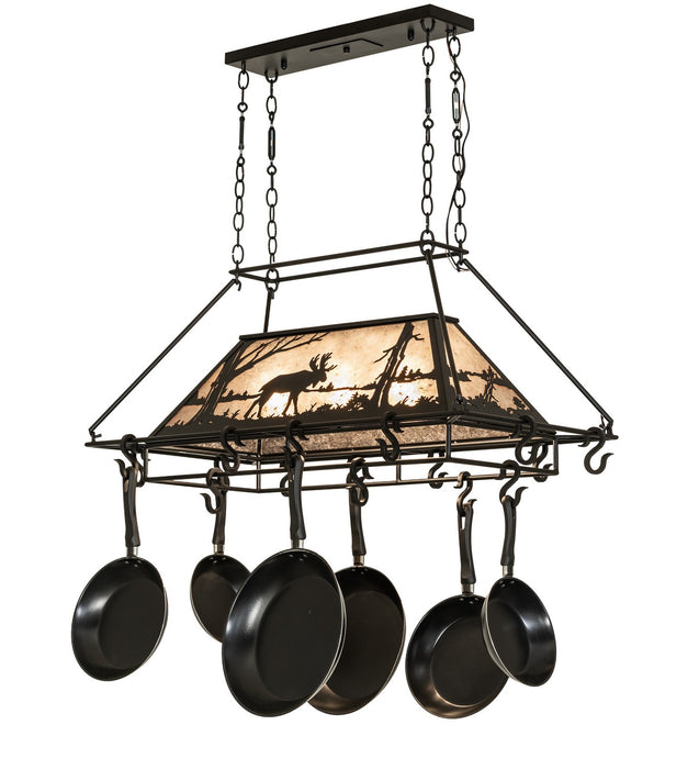 Meyda Tiffany 273340 Three Light Pot Rack, Textured Black