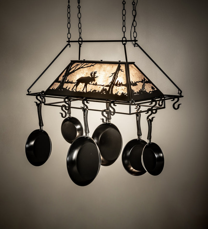 Meyda Tiffany 273340 Three Light Pot Rack, Textured Black