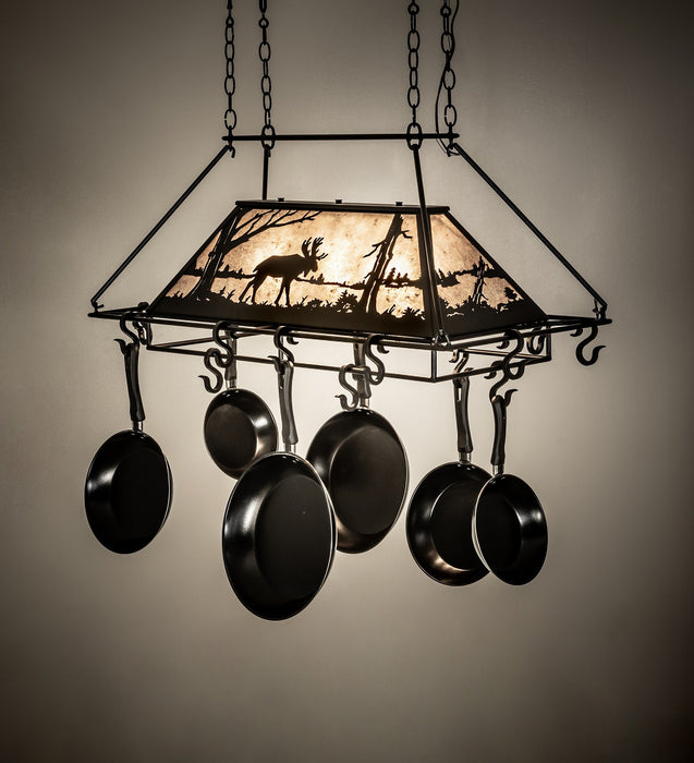 Meyda Tiffany 273340 Three Light Pot Rack, Textured Black