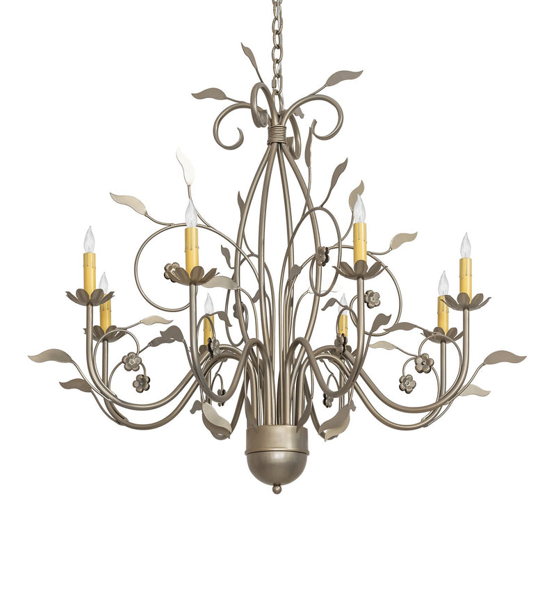 Meyda Tiffany 273536 Eight Light Chandelier, Satin Titanium Gold