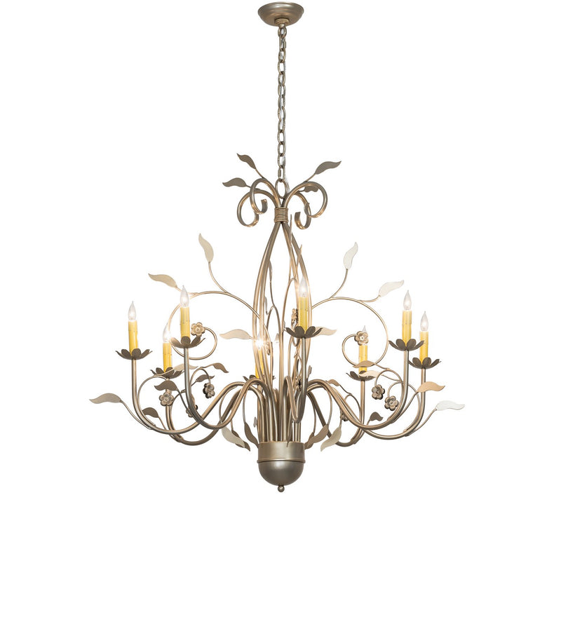 Meyda Tiffany 273536 Eight Light Chandelier, Satin Titanium Gold