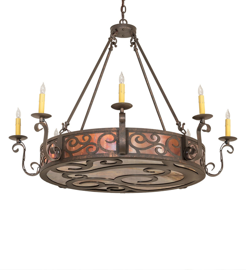 Meyda Tiffany 273773 Eight Light Chandelier, Gilded Tobacco