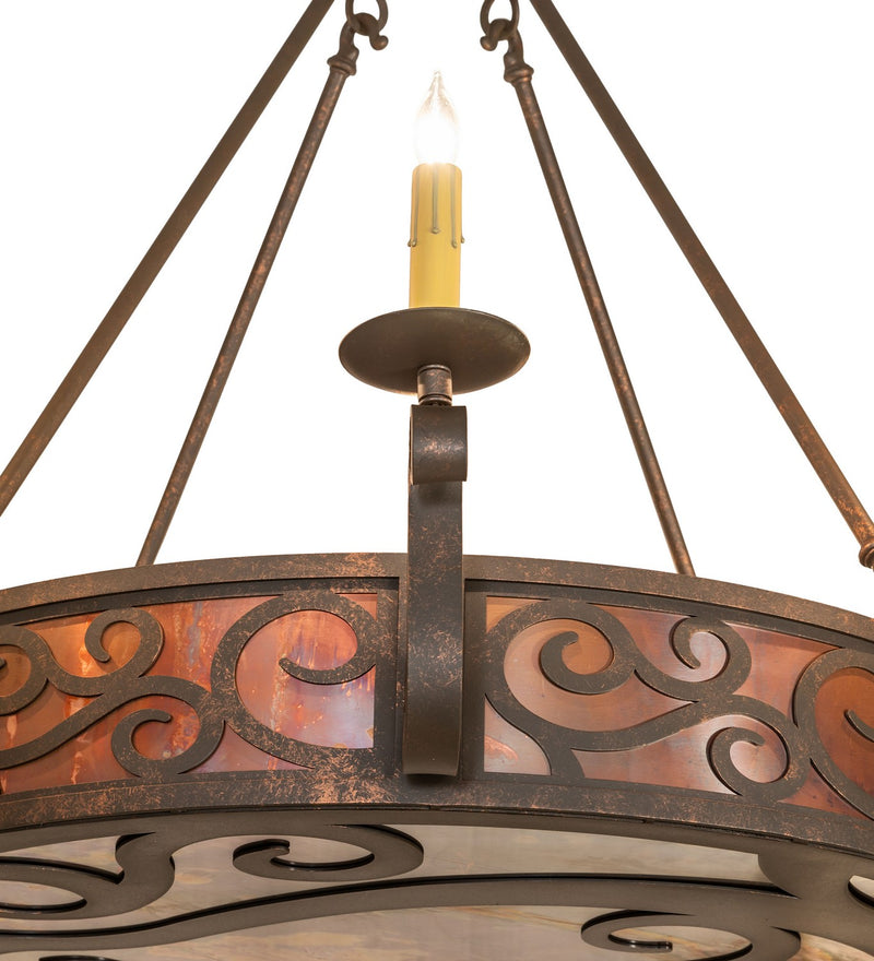 Meyda Tiffany 273773 Eight Light Chandelier, Gilded Tobacco