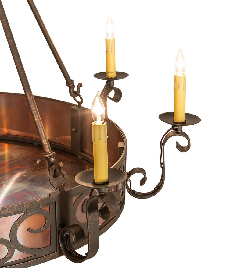 Meyda Tiffany 273773 Eight Light Chandelier, Gilded Tobacco
