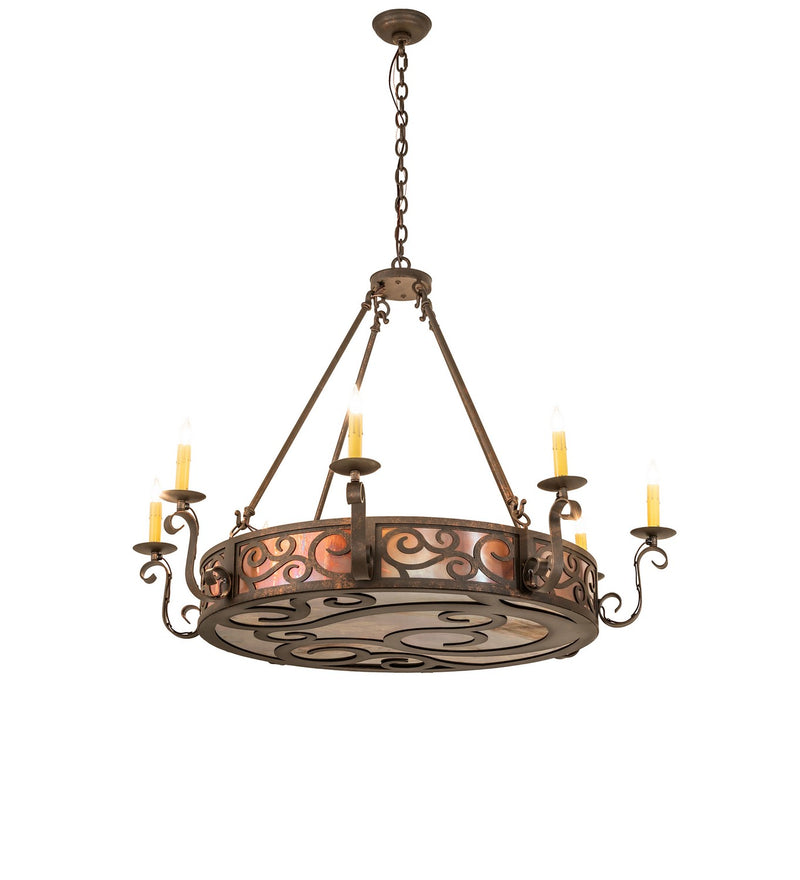 Meyda Tiffany 273773 Eight Light Chandelier, Gilded Tobacco