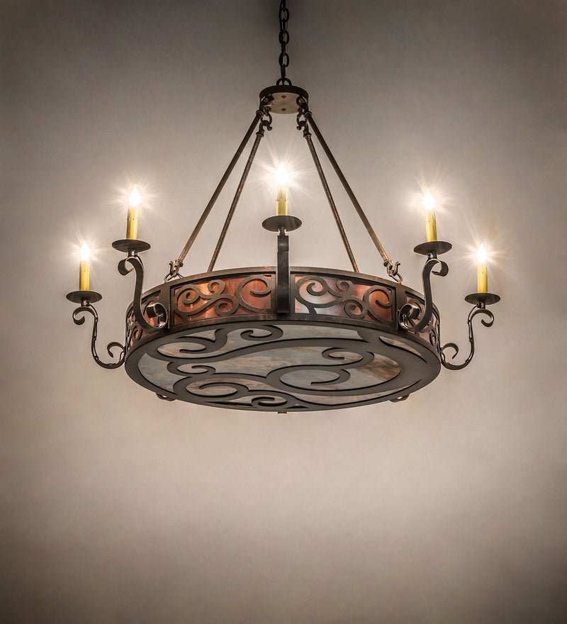 Meyda Tiffany 273773 Eight Light Chandelier, Gilded Tobacco