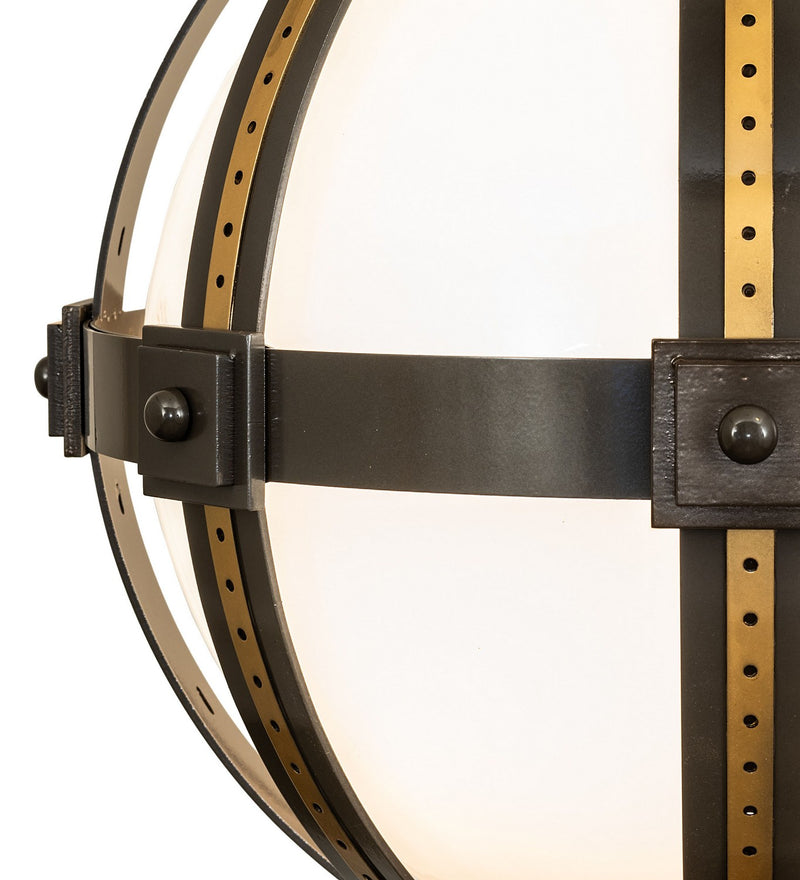 Meyda Tiffany 274447 One Light Post Mount, ExtOil Rubbed Bronze & Goldtastic