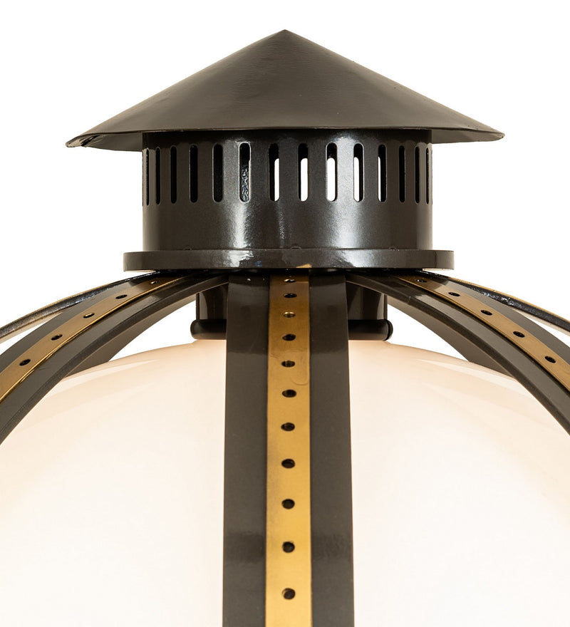 Meyda Tiffany 274447 One Light Post Mount, ExtOil Rubbed Bronze & Goldtastic