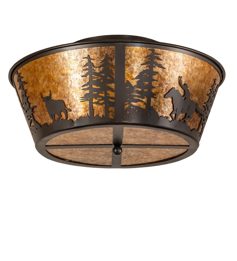 Meyda Tiffany 274546 Four Light Flushmount, Bronze