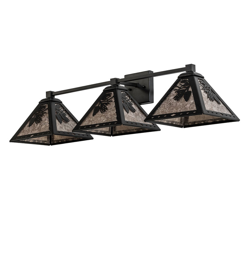 Meyda Tiffany 275046 Three Light Wall Sconce, Textured Black