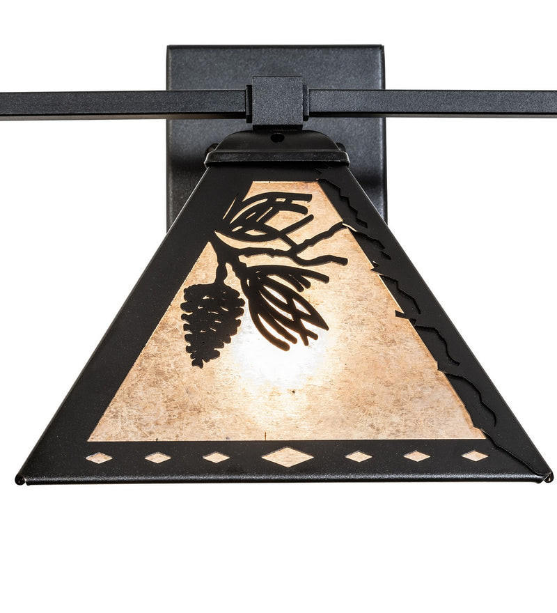 Meyda Tiffany 275046 Three Light Wall Sconce, Textured Black