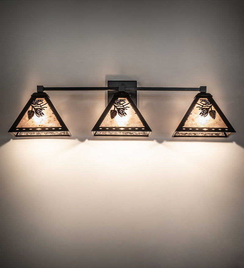 Meyda Tiffany 275046 Three Light Wall Sconce, Textured Black
