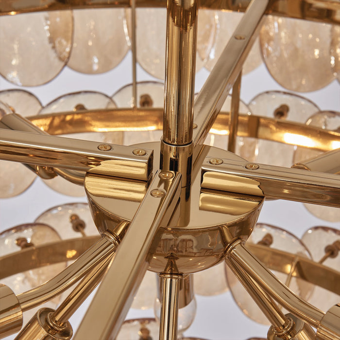 Kalco 524655PWB Eight Light Pendant, Polished Winter Brass