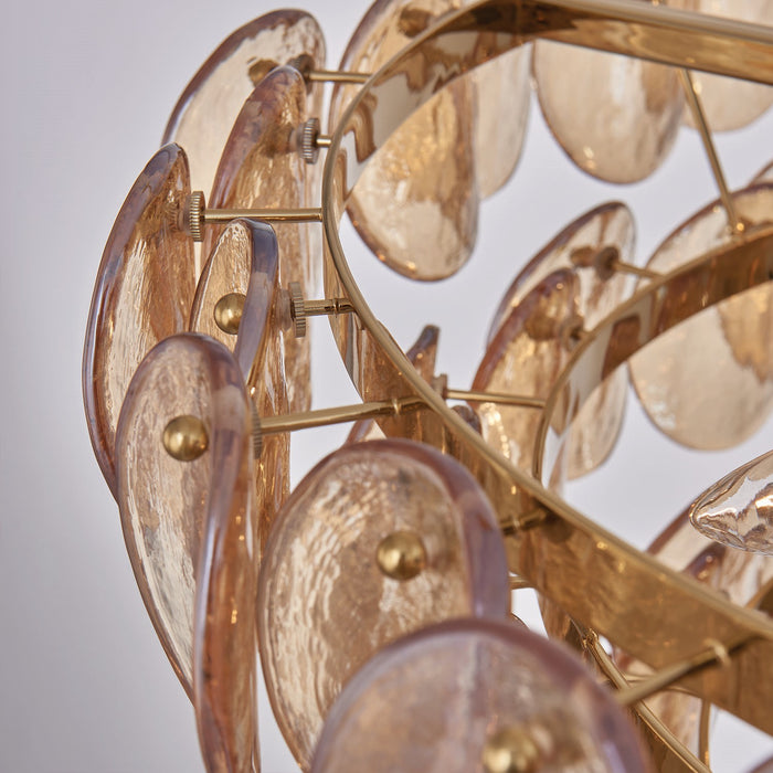 Kalco 524655PWB Eight Light Pendant, Polished Winter Brass