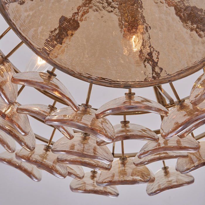 Kalco 524655PWB Eight Light Pendant, Polished Winter Brass