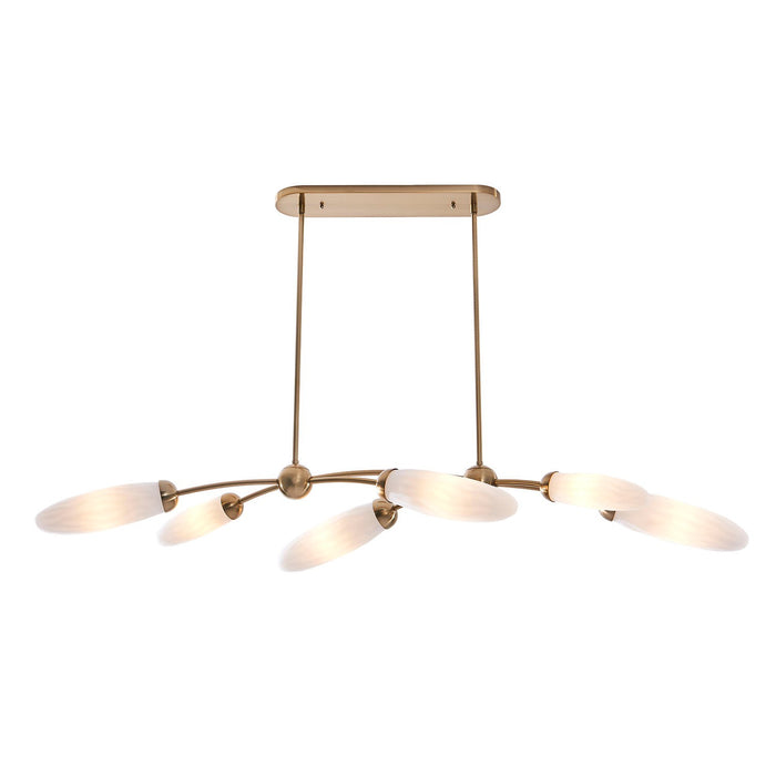 Kalco 520661WB Six Light Island Pendant, Winter Brass