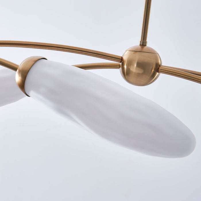 Kalco 520661WB Six Light Island Pendant, Winter Brass