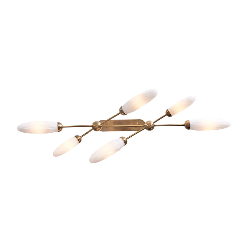 Kalco 520661WB Six Light Island Pendant, Winter Brass