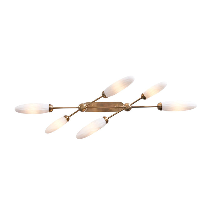 Kalco 520661WB Six Light Island Pendant, Winter Brass
