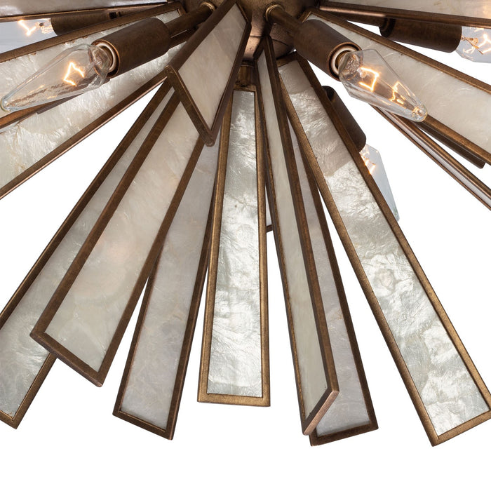 Kalco 523755PAB 18 Light Pendant, Pearlized Antique Brass