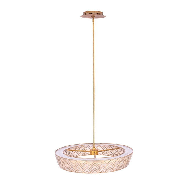 Kalco 523155OL LED Pendant, Oxidized Gold Leaf