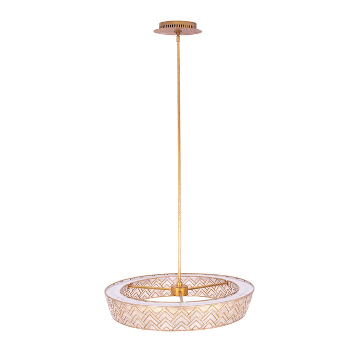 Kalco 523155OL LED Pendant, Oxidized Gold Leaf