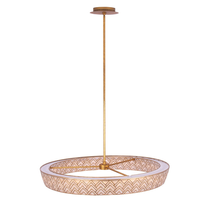 Kalco 523156OL LED Pendant, Oxidized Gold Leaf