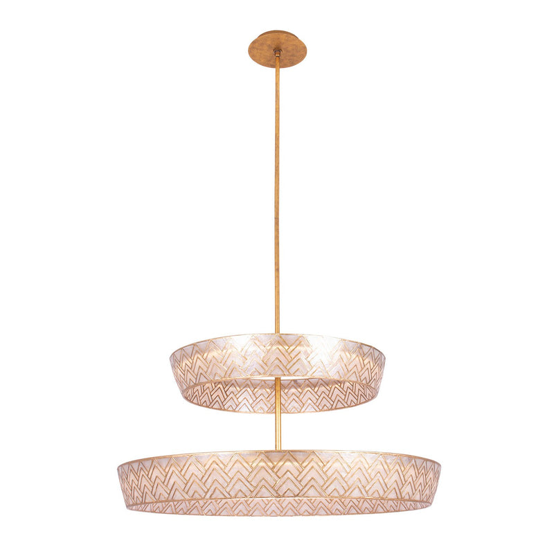 Kalco 523157OL LED Pendant, Oxidized Gold Leaf