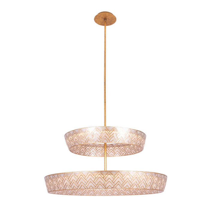 Kalco 523157OL LED Pendant, Oxidized Gold Leaf