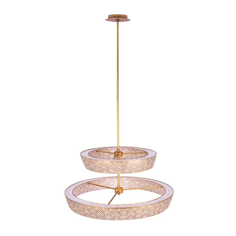 Kalco 523157OL LED Pendant, Oxidized Gold Leaf