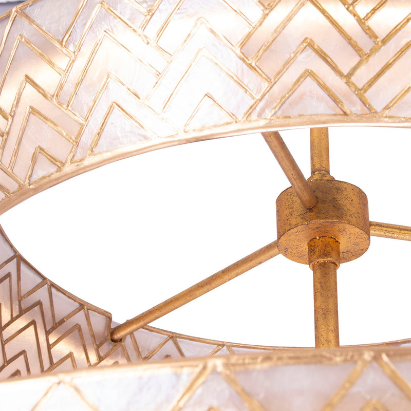Kalco 523157OL LED Pendant, Oxidized Gold Leaf