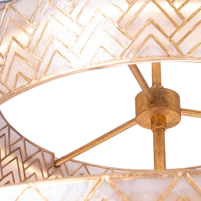 Kalco 523157OL LED Pendant, Oxidized Gold Leaf