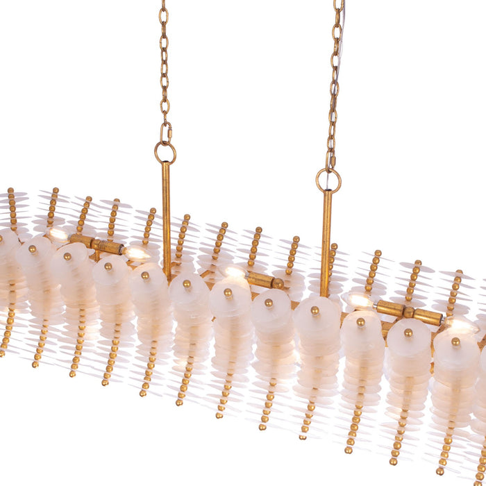 Kalco 523661OL 12 Light Island Pendant, Oxidized Gold Leaf