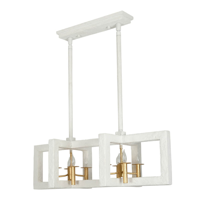 Kalco 522268SGLW Eight Light Island Pendant, Soft Gold and White